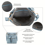 Load image into Gallery viewer, Vegan Leather Multi-pocket Crossbody Bag
