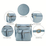 Load image into Gallery viewer, Vegan Leather Multi-pocket Crossbody Bag
