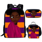 Load image into Gallery viewer, 3pc Hip-hop Girl Backpack Set
