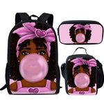 Load image into Gallery viewer, 3pc Hip-hop Girl Backpack Set
