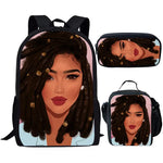 Load image into Gallery viewer, 3pc Hip-hop Girl Backpack Set
