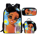 Load image into Gallery viewer, 3pc Hip-hop Girl Backpack Set
