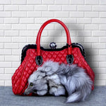 Load image into Gallery viewer, High-End Luxury Fox Fur and Leather handbag
