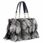 Load image into Gallery viewer, Authentic Silver Fox Fur Messenger Bag
