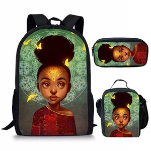 3pc Hip-hop Girl Backpack Set