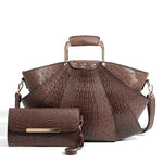 Load image into Gallery viewer, Luxury Leather Fan Tote Set
