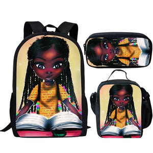 3pc Hip-hop Girl Backpack Set