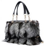 Load image into Gallery viewer, Authentic Silver Fox Fur Messenger Bag
