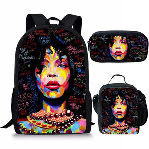 3pc Hip-hop Girl Backpack Set