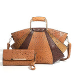 Load image into Gallery viewer, Luxury Leather Fan Tote Set
