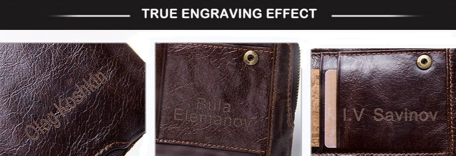 Genuine Leather RFID  Clutch Wallet
