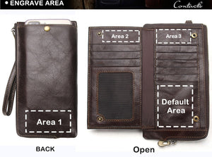 Genuine Leather RFID  Clutch Wallet