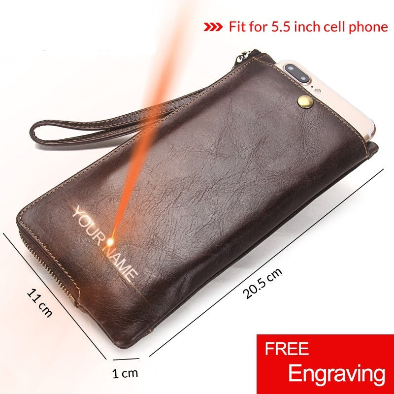 Genuine Leather RFID  Clutch Wallet