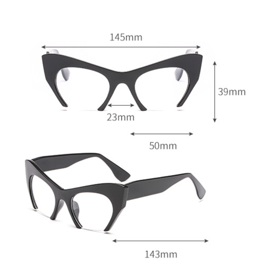 Cat Eye Half Frame Fashion Glasses