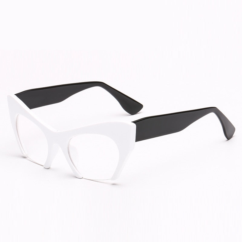 Cat Eye Half Frame Fashion Glasses