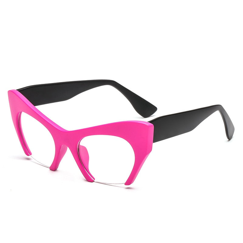 Cat Eye Half Frame Fashion Glasses