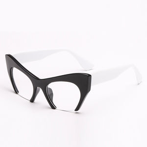 Cat Eye Half Frame Fashion Glasses