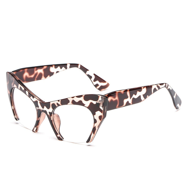 Cat Eye Half Frame Fashion Glasses