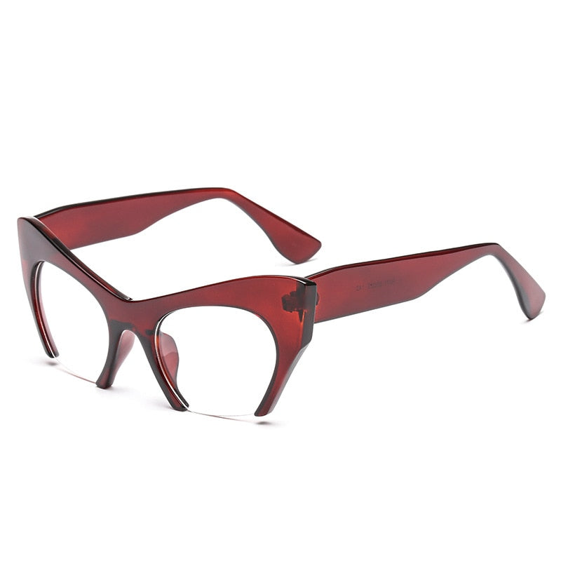 Cat Eye Half Frame Fashion Glasses