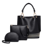 Load image into Gallery viewer, 3 Piece Rivet Design Luxury Crossbody Tote
