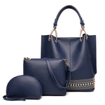 Load image into Gallery viewer, 3 Piece Rivet Design Luxury Crossbody Tote
