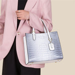 Load image into Gallery viewer, 3 Piece Alligator Look Fashion Tote Set
