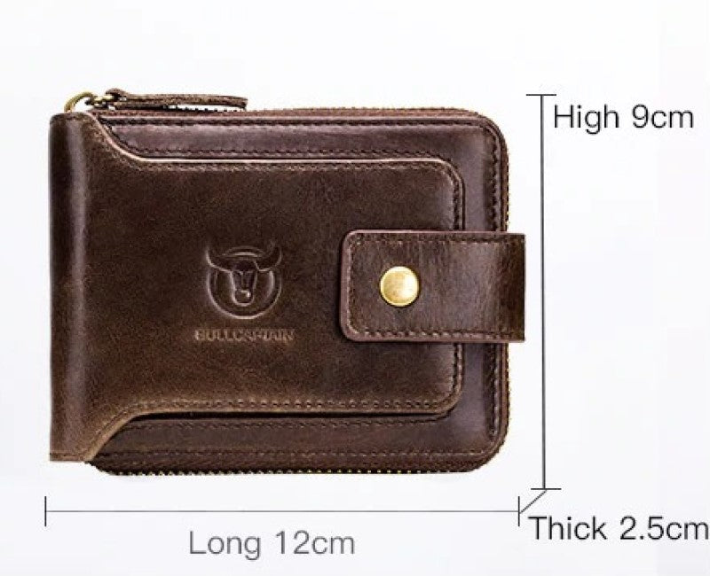 BULLCAPTAIN Genuine Leather RFID Wallet