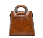 Load image into Gallery viewer, Embossed Daylily Vintage Leather Tote
