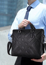 Load image into Gallery viewer, Embossed Design Leather Business Briefcase
