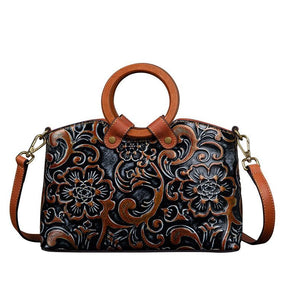 Vintage Leather Embossed Luxury Bag