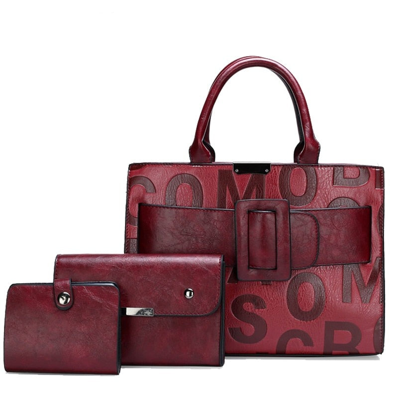 3PC Luxury Tote and Wallet Set