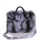 Load image into Gallery viewer, Natural Fox Fur and Leather Satchel
