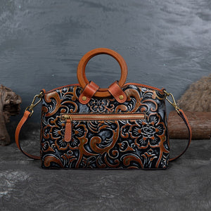 Vintage Leather Embossed Luxury Bag