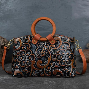 Vintage Leather Embossed Luxury Bag