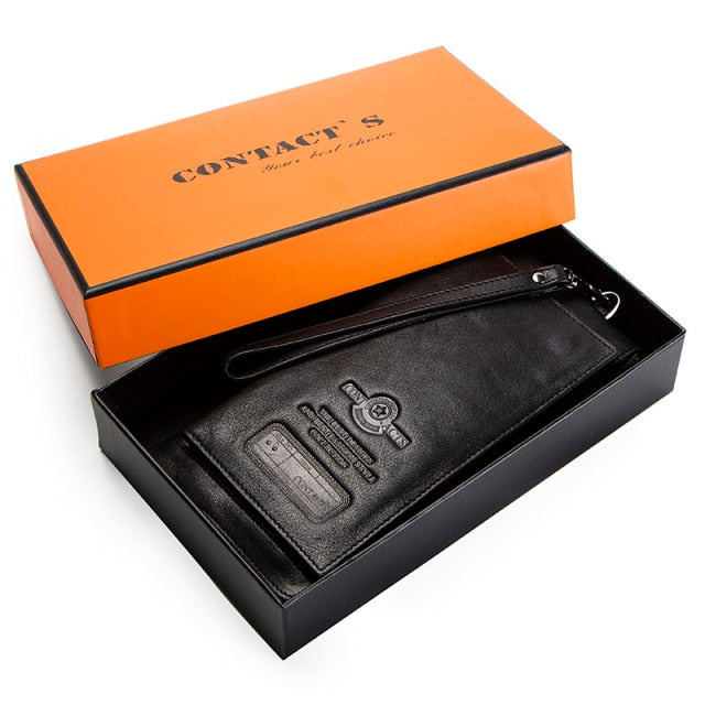 Genuine Leather RFID  Clutch Wallet