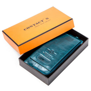 Genuine Leather RFID  Clutch Wallet