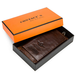 Genuine Leather RFID  Clutch Wallet