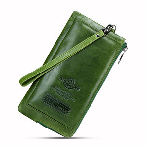Genuine Leather RFID  Clutch Wallet