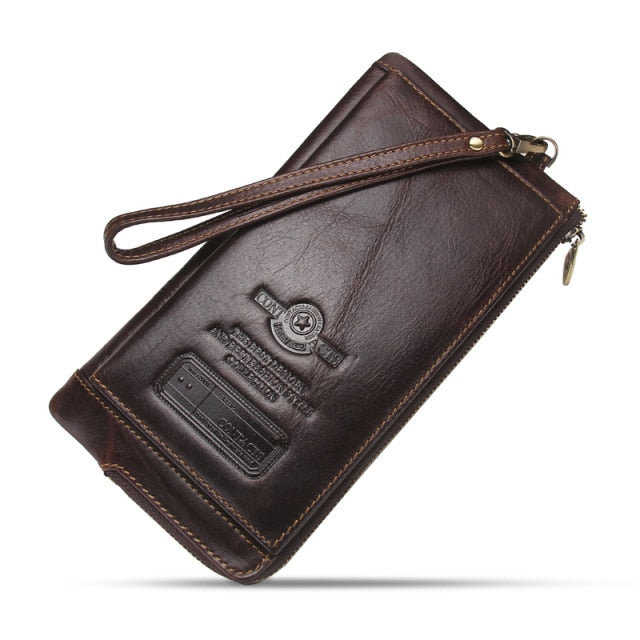 Genuine Leather RFID  Clutch Wallet
