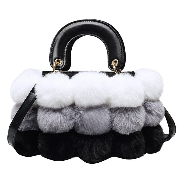 Winter Faux Furball Tote