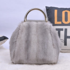 Mink Fur Bowler Fashion Bag