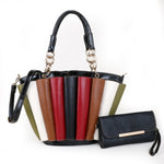 Load image into Gallery viewer, Color Splice Fashion Tote &amp; Wallet
