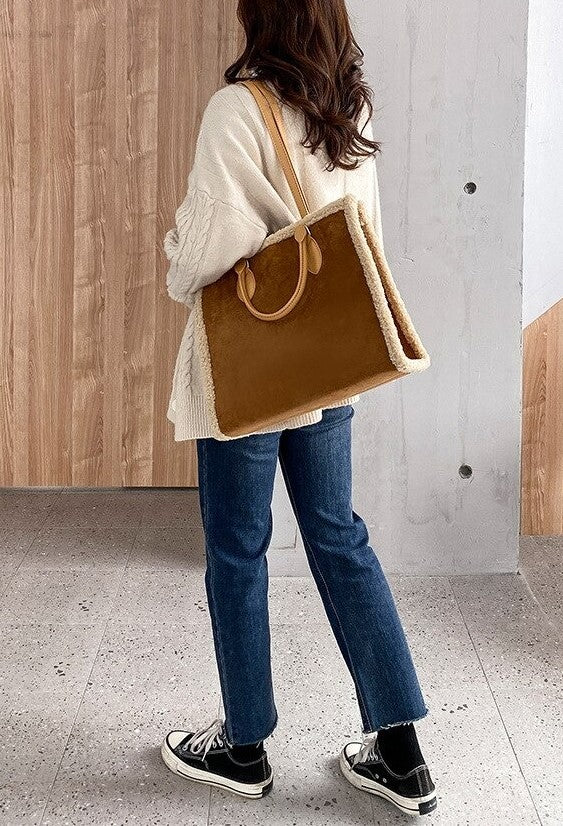 Classic Faux Shearling Tote