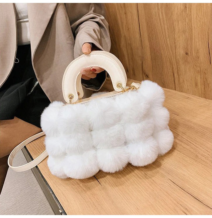 Winter Faux Furball Tote