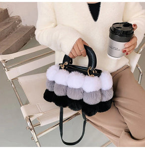 Winter Faux Furball Tote